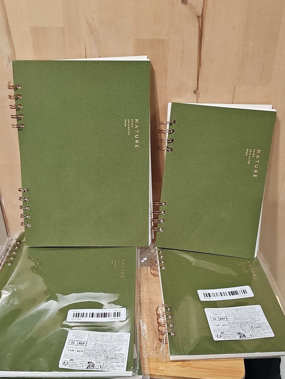Green 'Nature' Spiral Notebook Set